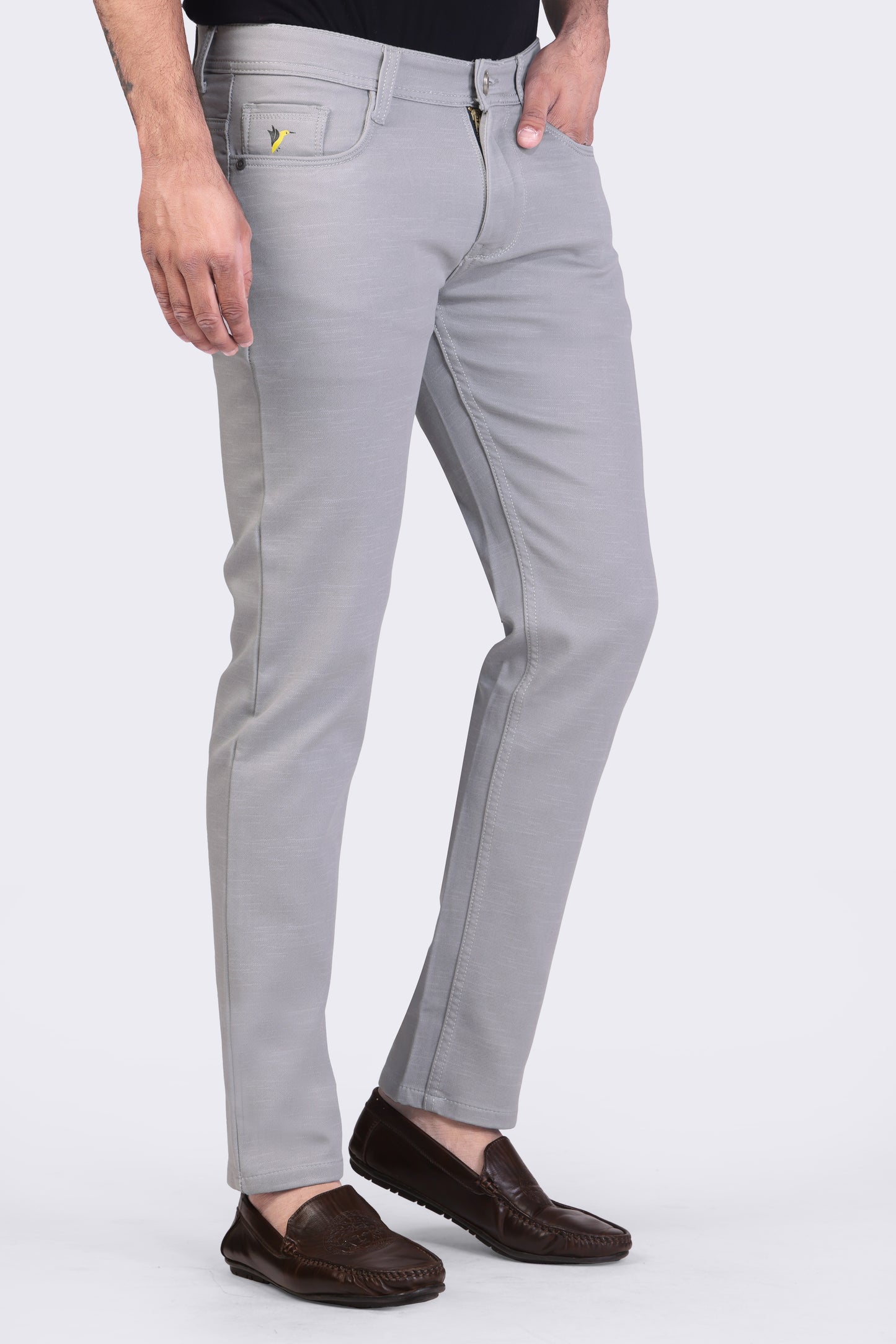 Silver Grey Casual Trousers